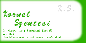 kornel szentesi business card