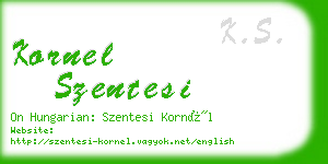 kornel szentesi business card